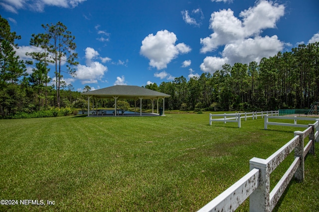 view of yard with a gazebo