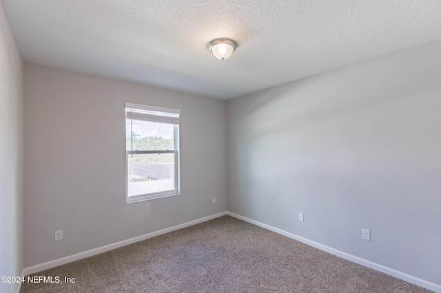 carpeted spare room with a textured ceiling