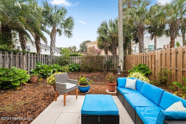 view of patio / terrace featuring an outdoor hangout area