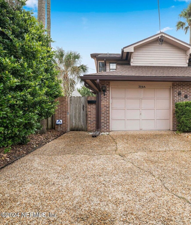 view of front of house with a garage