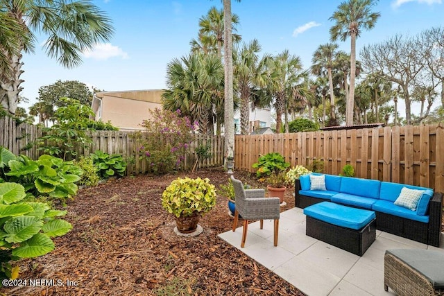 view of patio with an outdoor living space