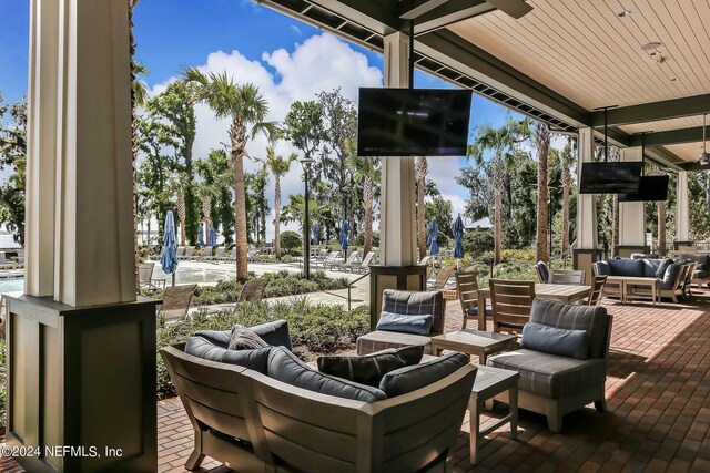 view of patio featuring outdoor lounge area