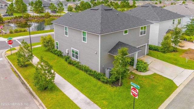 aerial view with a residential view