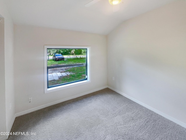 4026 Capper Rd, Jacksonville, FL 32218 - spare room with lofted ceiling, ceiling fan, and baseboards