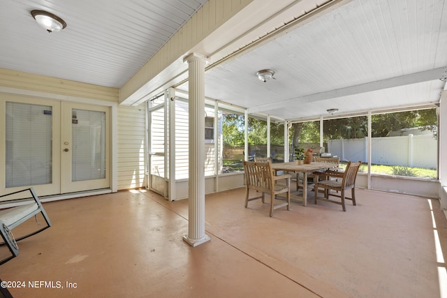 sunroom / solarium with french doors