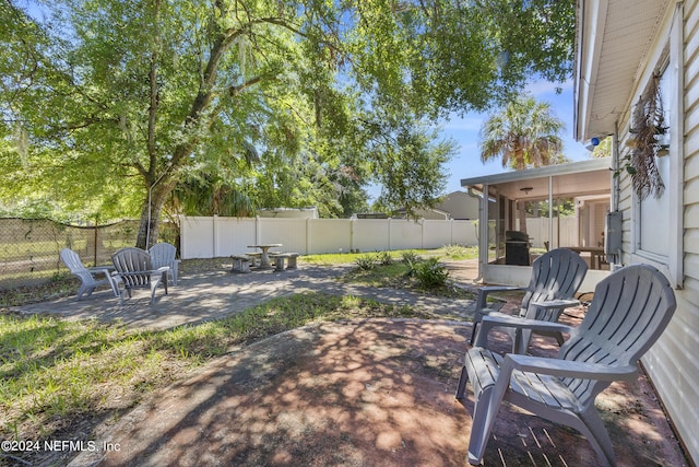 view of yard with a patio