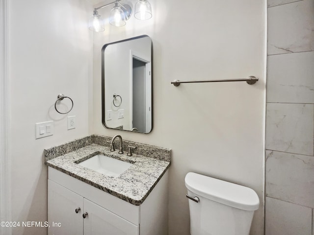 bathroom with toilet and vanity