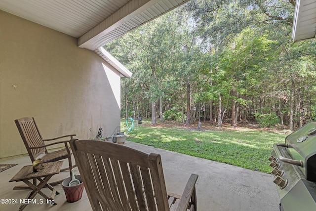 view of patio with grilling area