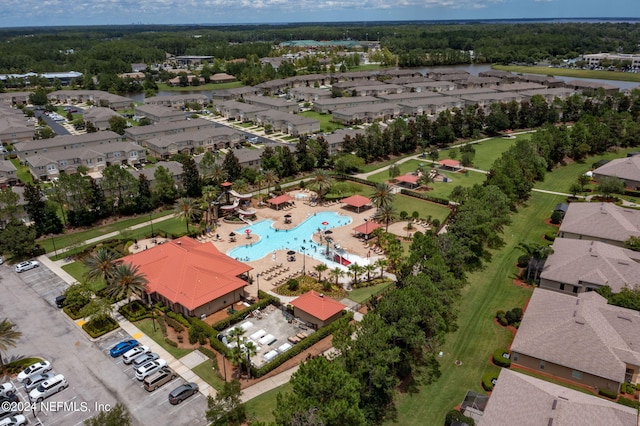 drone / aerial view with a residential view