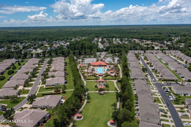 aerial view with a residential view