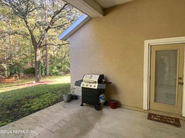 view of patio with grilling area