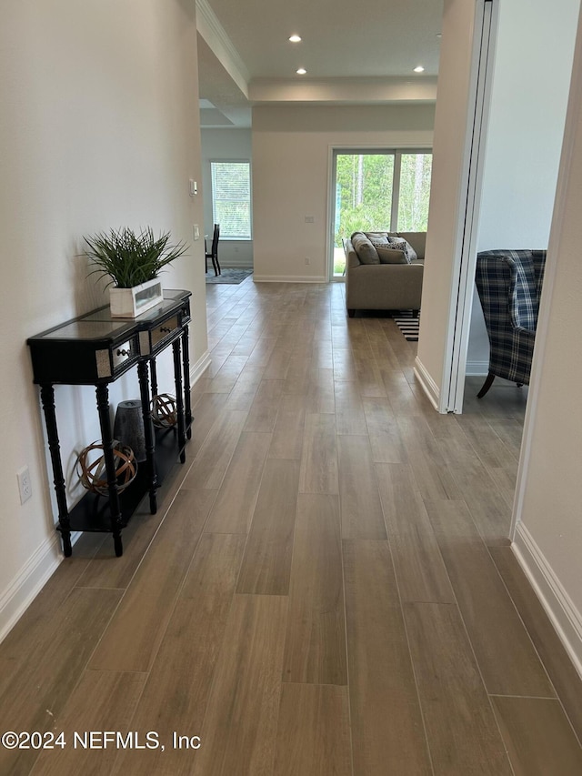 95246 Golden Glow Dr, Fernandina Beach, FL 32034 - corridor featuring wood finished floors and recessed lighting