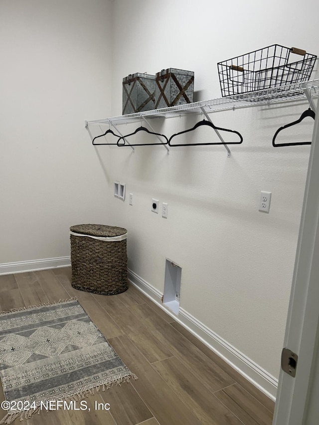95246 Golden Glow Dr, Fernandina Beach, FL 32034 - laundry room featuring hookup for a washing machine, electric dryer hookup, and wood finished floors
