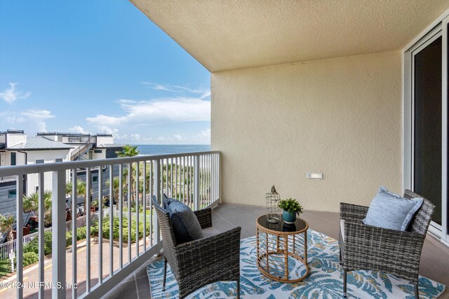 balcony with a water view