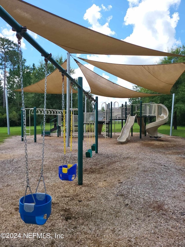 view of community jungle gym