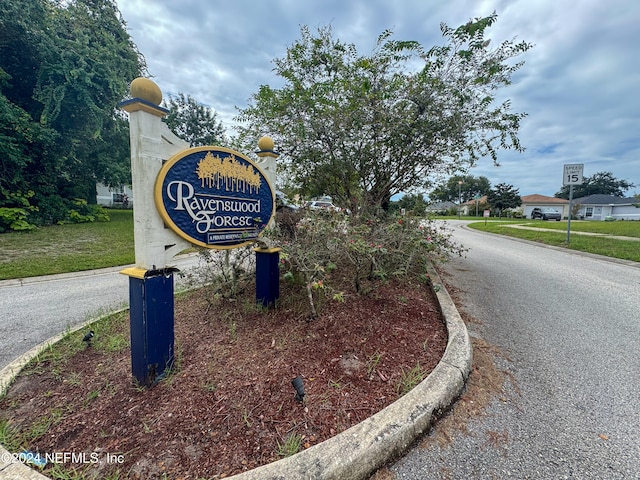 view of community sign