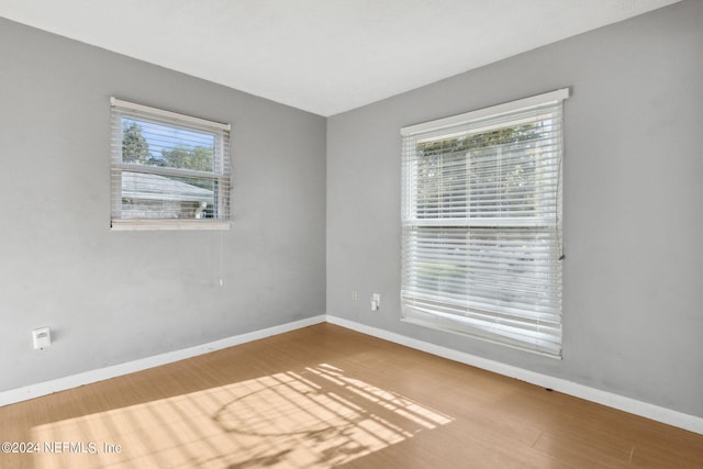 empty room featuring wood-type flooring and plenty of natural light