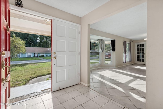 view of tiled entrance foyer