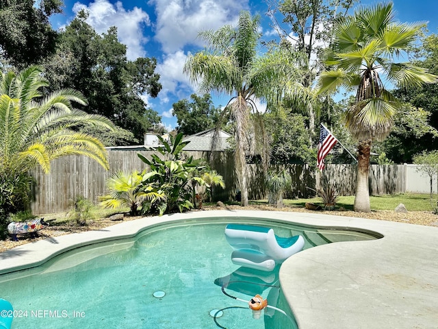 view of pool featuring a fenced backyard