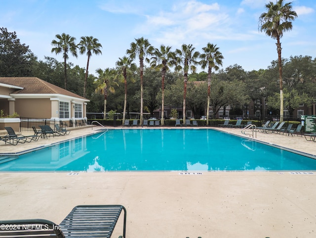 view of pool featuring a patio area