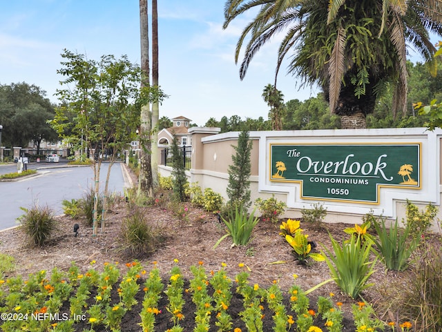 view of community sign