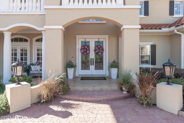 entrance to property with french doors