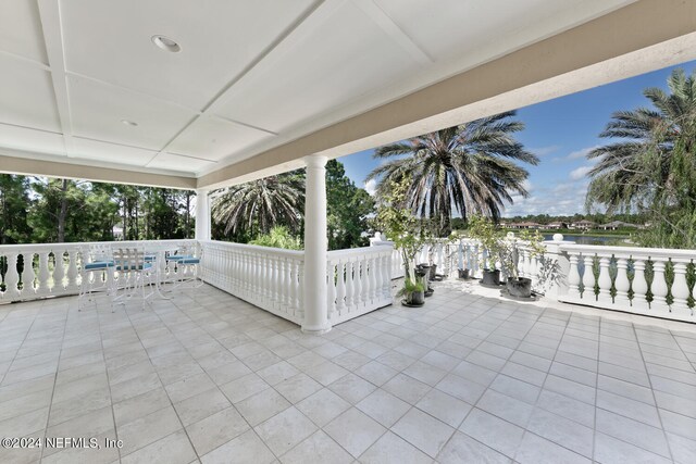 view of patio / terrace with a balcony