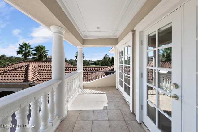 balcony with french doors