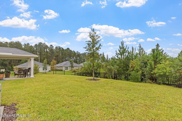 view of yard with a patio area