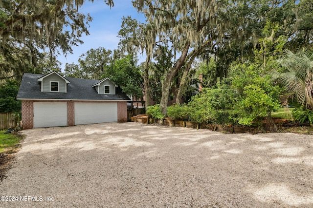 exterior space featuring a garage