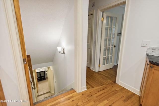 hallway featuring light wood-type flooring