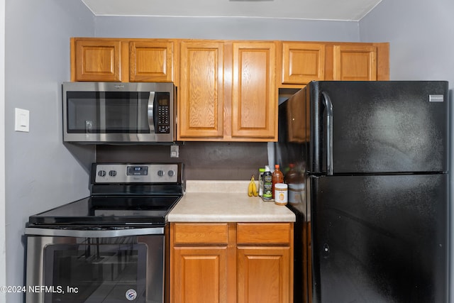 kitchen with appliances with stainless steel finishes