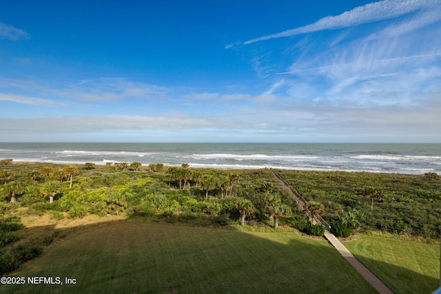 property view of water with a beach view