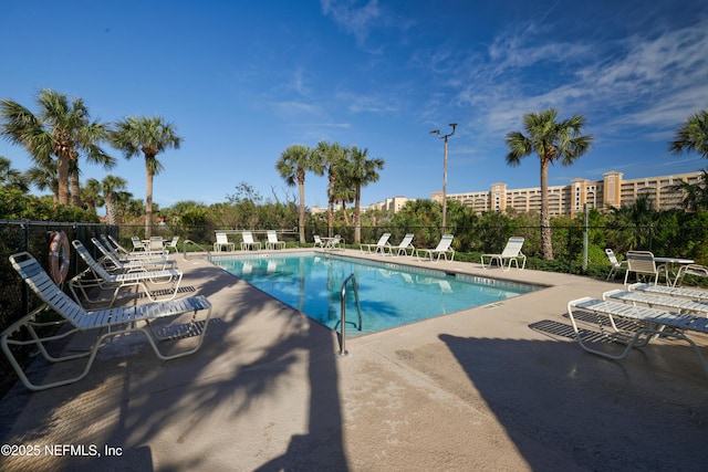 view of pool featuring a patio area