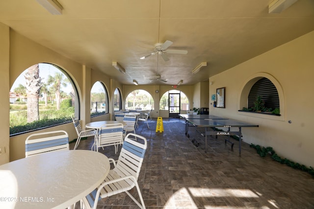 view of patio with ceiling fan