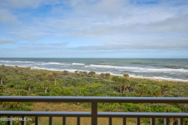 view of water feature featuring a view of the beach