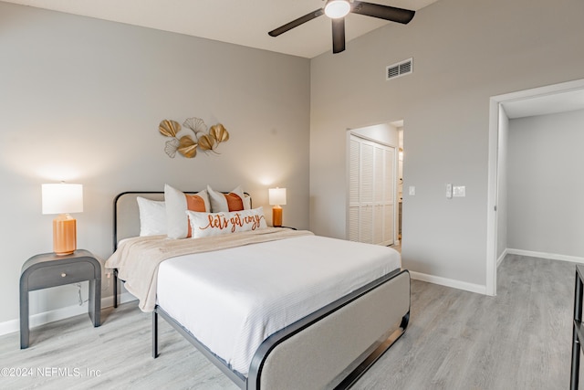 9360 Craven Rd Unit 504, Jacksonville, FL 32257 - bedroom featuring visible vents, a closet, baseboards, and light wood-type flooring