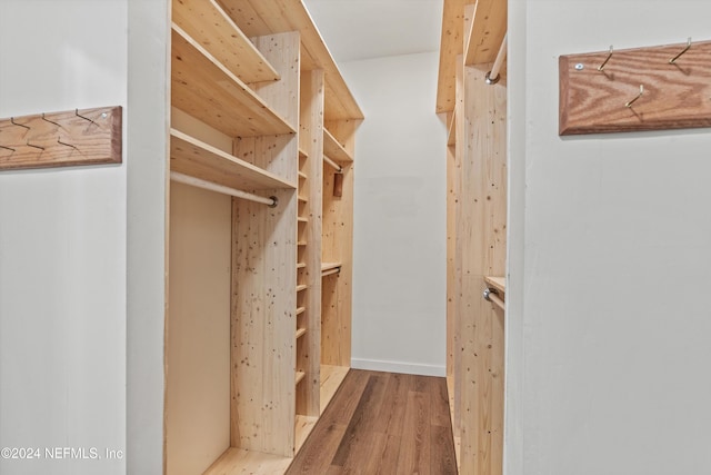 spacious closet with hardwood / wood-style floors