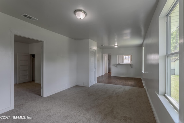 spare room with carpet flooring and plenty of natural light