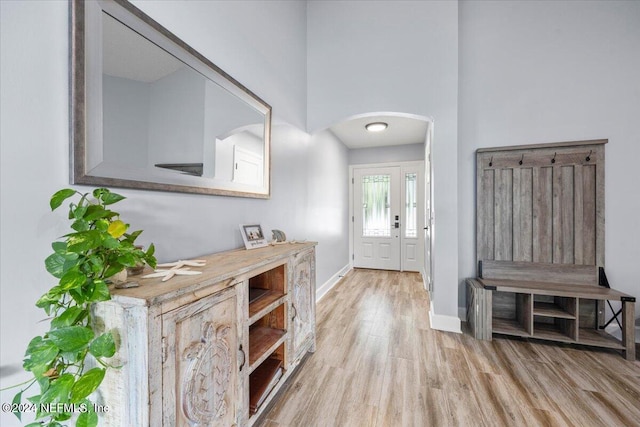 hallway featuring light hardwood / wood-style flooring