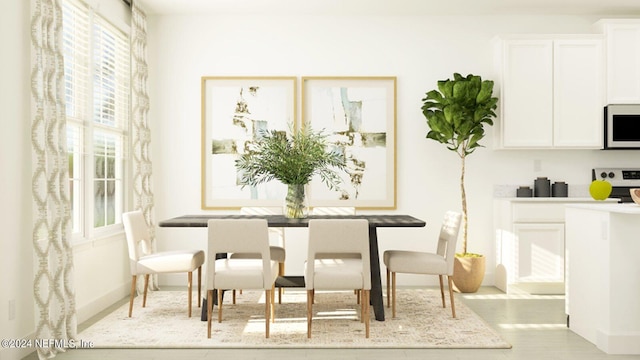 dining room with light hardwood / wood-style flooring