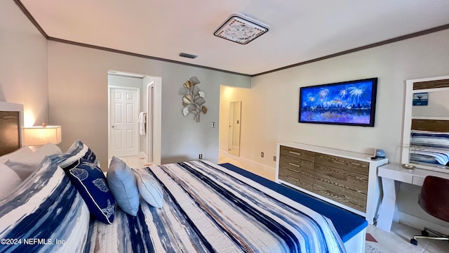 bedroom featuring ornamental molding