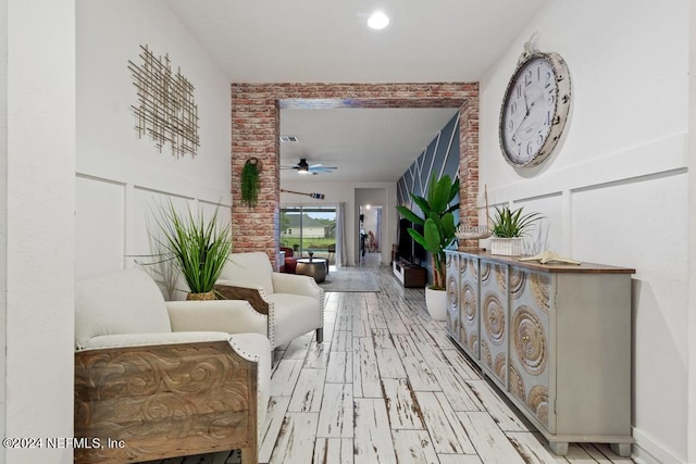 hallway featuring light hardwood / wood-style flooring