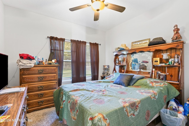 bedroom featuring ceiling fan