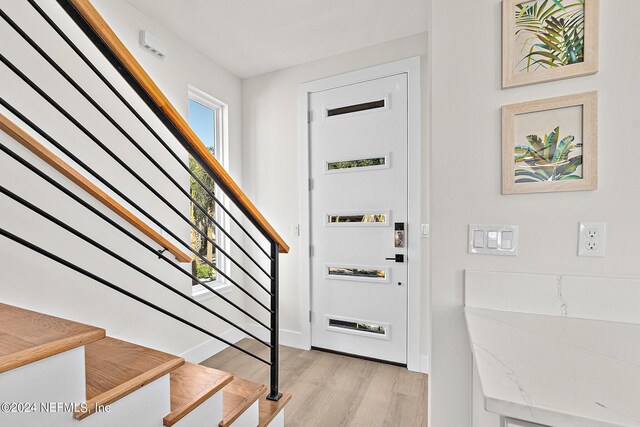 entryway featuring light hardwood / wood-style flooring