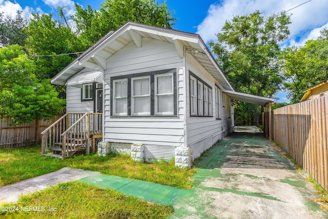 view of bungalow-style home