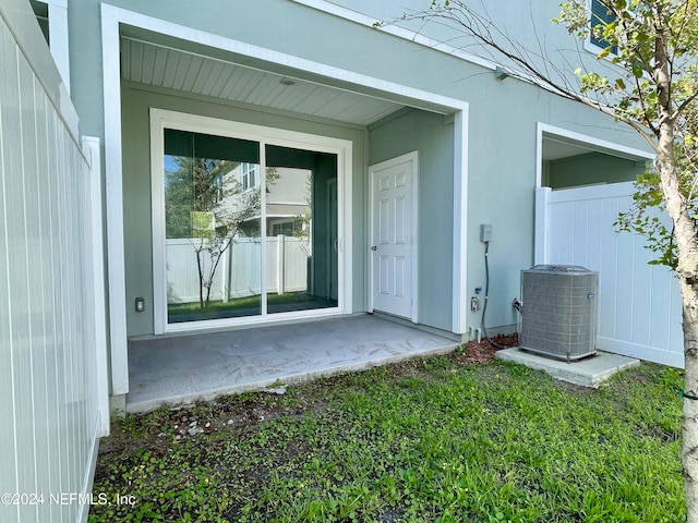 property entrance with central AC