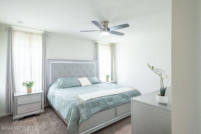 bedroom with carpet and ceiling fan