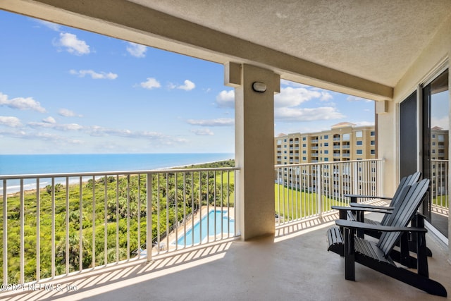 balcony with a water view