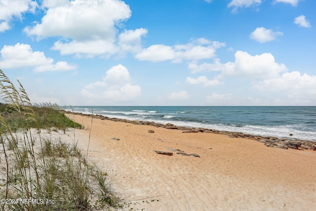 property view of water with a beach view